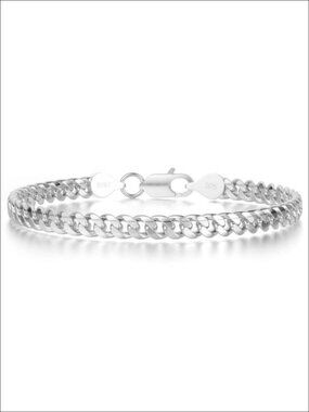 925 Sterling Silver Cuban Link Bracelet 5mm Men Women Italy